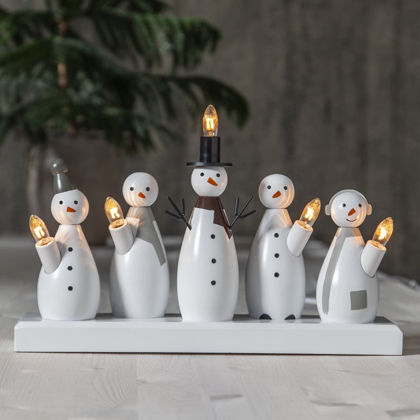 lampenwelt Kerzenleuchter Snowman fünfflammig im Angebot