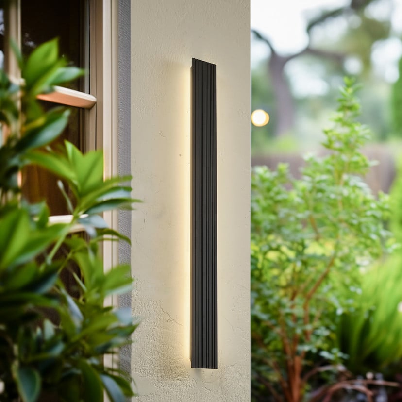 lampenwelt Lucande LED-Außenwandleuchte Melira Höhe 100cm anthrazit Blitzverkäufe