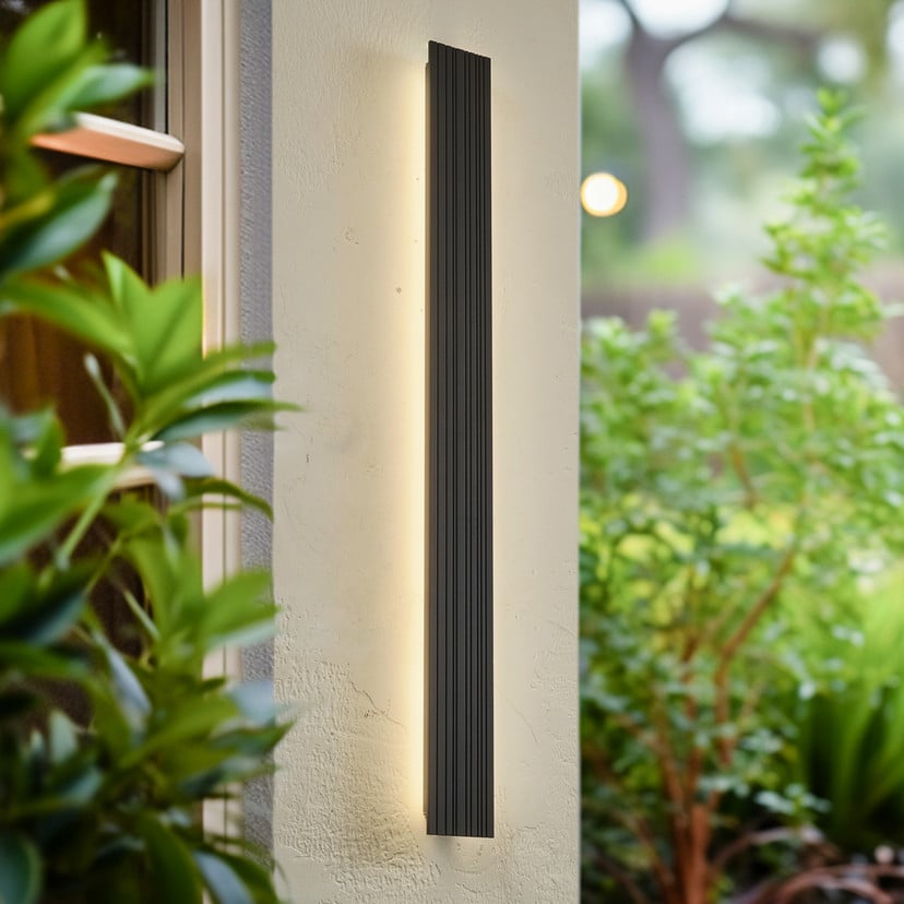 lampenwelt Lucande LED-Außenwandleuchte Melira Höhe 100cm anthrazit Blitzverkäufe
