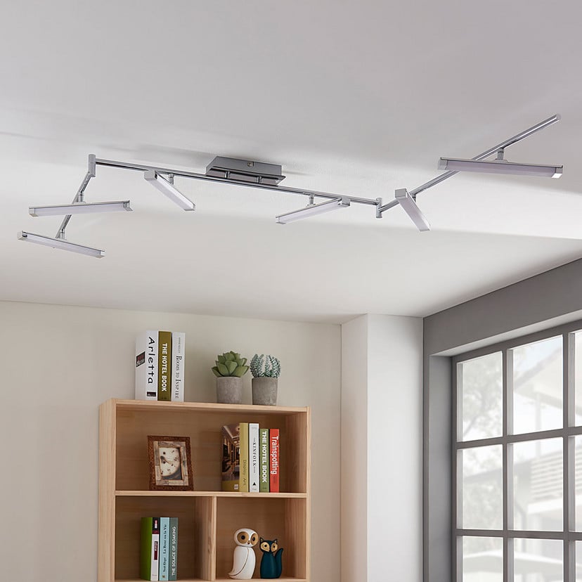 lampenwelt Lindby LED-Deckenleuchte Pilou 6-flg. dimmbar chrom Kostenloser Versand