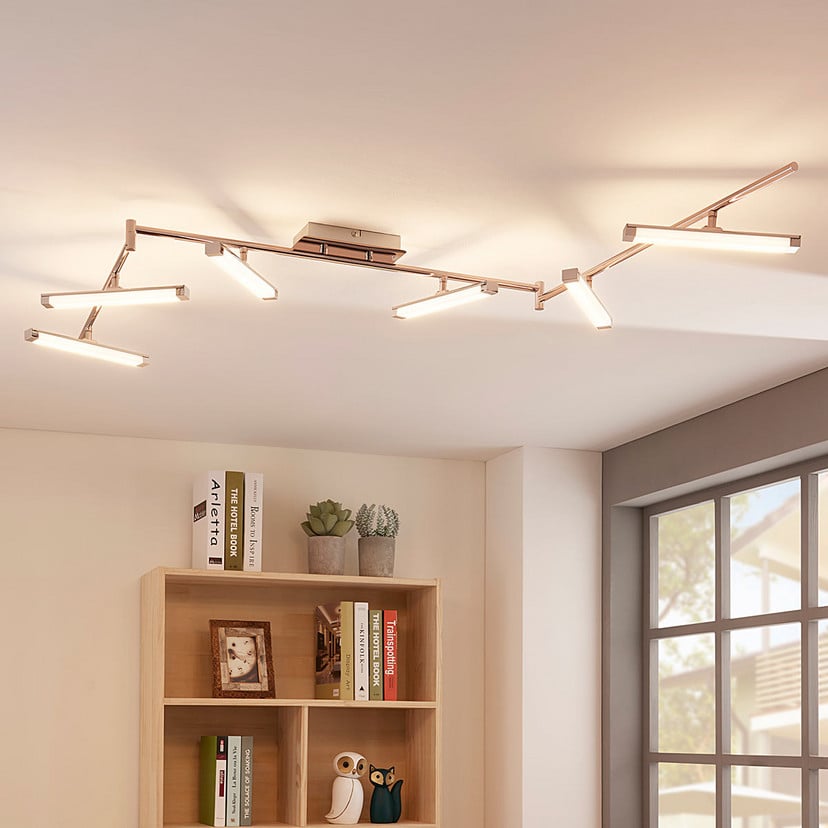 lampenwelt Lindby LED-Deckenleuchte Pilou 6-flg. dimmbar chrom Kostenloser Versand