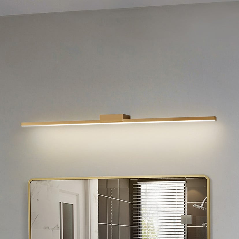 lampenwelt Lucande LED-Spiegellampe Kivana kupfer Metall 90 cm IP44 Limitierter Zeitrabatt