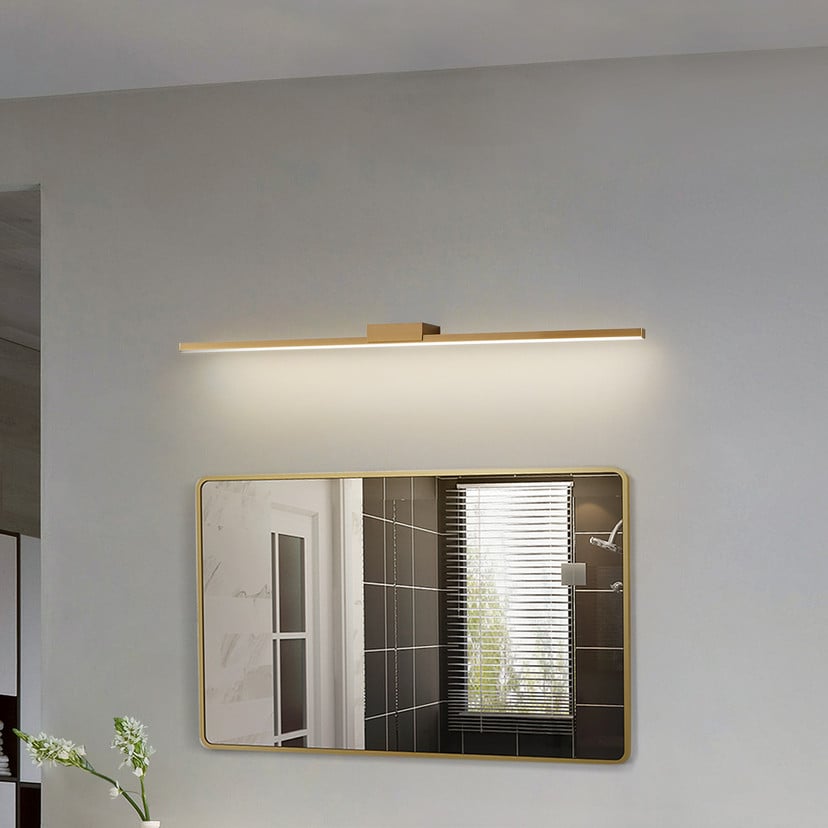 lampenwelt Lucande LED-Spiegellampe Kivana kupfer Metall 90 cm IP44 Limitierter Zeitrabatt