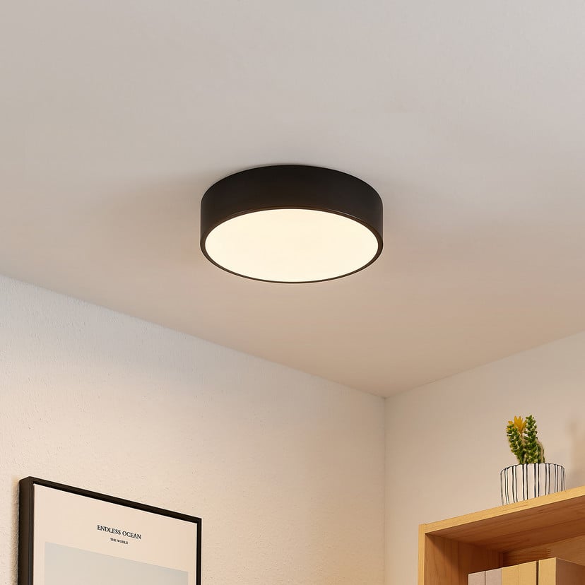 lampenwelt Lindby LED-Deckenleuchte Simera Ø 30 cm schwarz dimmbar Cyber Monday