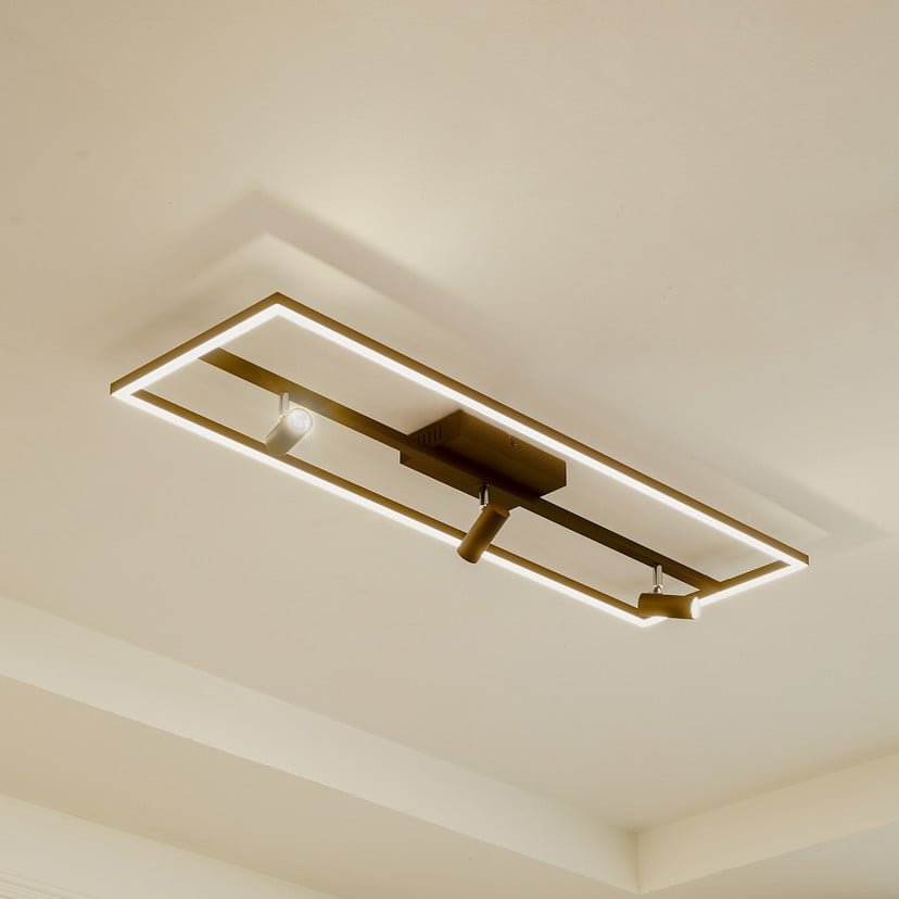 lampenwelt Lucande LED-Deckenleuchte Yvor 99 5 cm schwarz schwenkbar