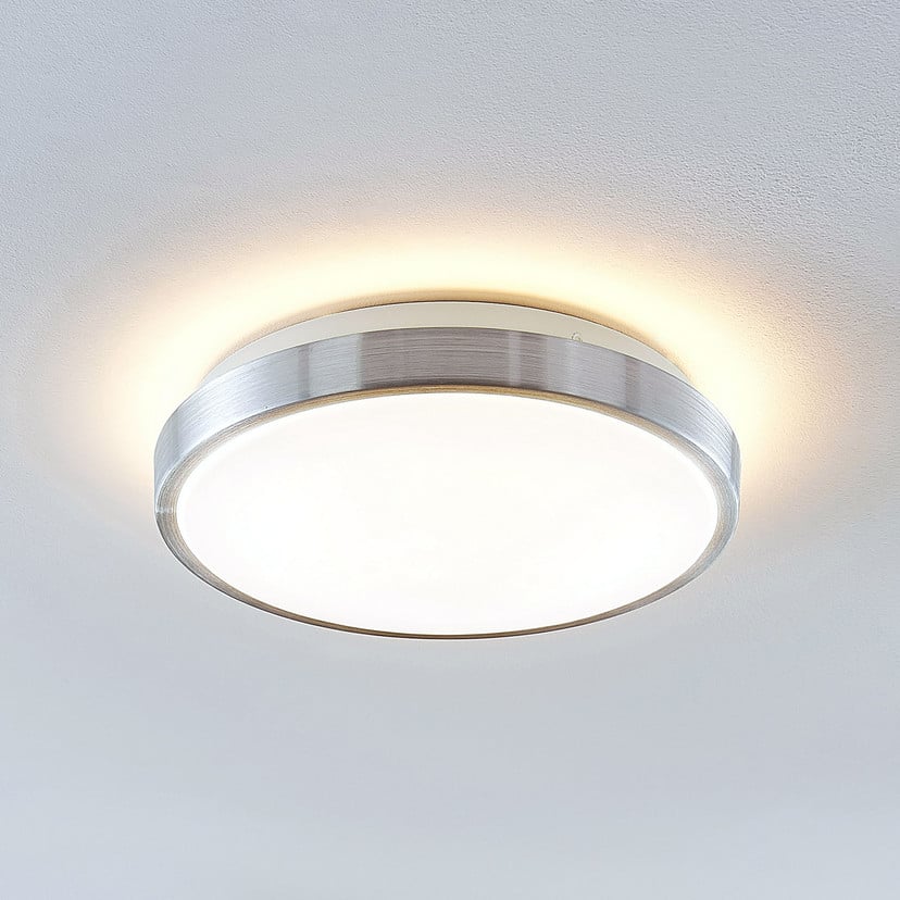 lampenwelt Lindby LED-Deckenlampe Emelie Ø 27 cm alufarben Metall Online Outlet