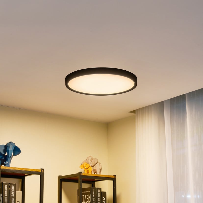 lampenwelt Lindby LED-Deckenleuchte Pravin Ø 50 cm 3.000 K schwarz Zeitlich begrenztes Angebot