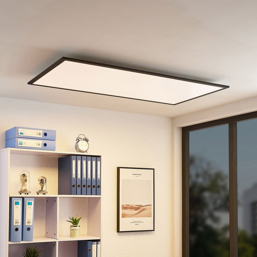 lampenwelt Lindby LED-Panel Nelios 120 x 60 cm 4000K schwarz Metall Bestseller