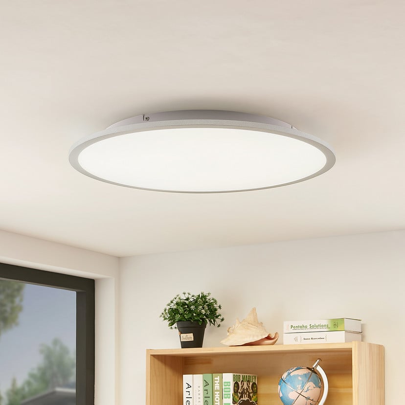 lampenwelt Lindby LED-Deckenlampe Narima 4.000 K Ø 60 cm silber Räumungsverkauf