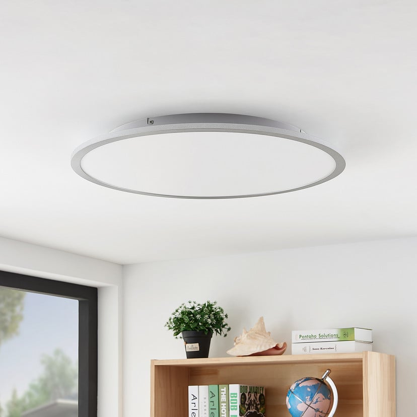 lampenwelt Lindby LED-Deckenlampe Narima 4.000 K Ø 60 cm silber Räumungsverkauf