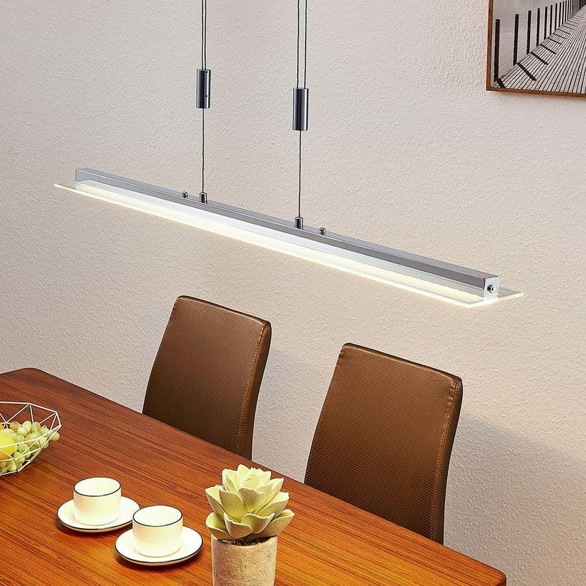 lampenwelt Lindby LED-Pendelleuchte Sladja chrom Glas Touchdimmer Kauf eins, bekomm eins gratis