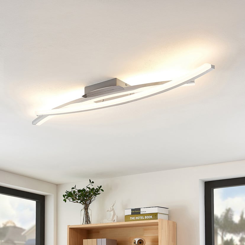 lampenwelt Lindby LED-Deckenleuchte Elarit chromfarben 104cm dimmbar Riesige Ersparnisse