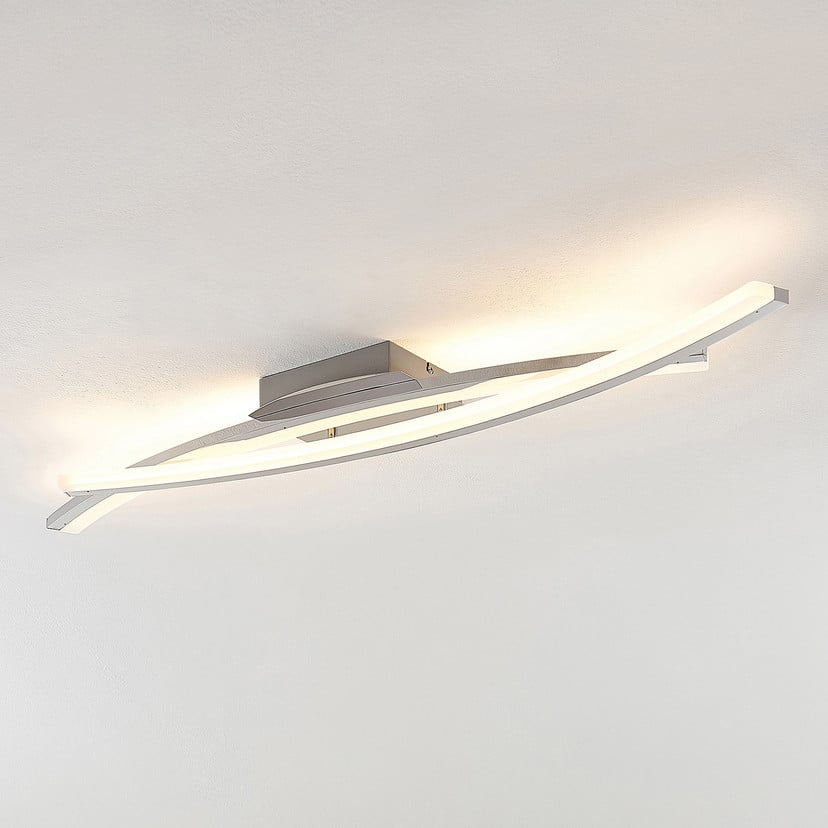 lampenwelt Lindby LED-Deckenleuchte Elarit chromfarben 104cm dimmbar Riesige Ersparnisse