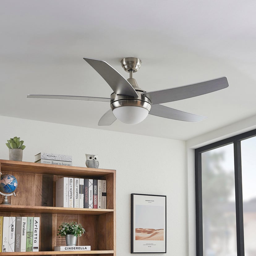 lampenwelt Lindby Deckenventilator mit Licht Auraya leise Stahl Neueste Stile