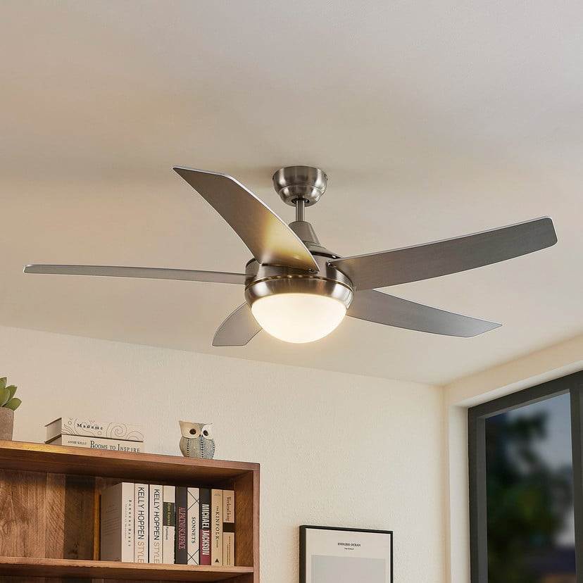 lampenwelt Lindby Deckenventilator mit Licht Auraya leise Stahl Neueste Stile
