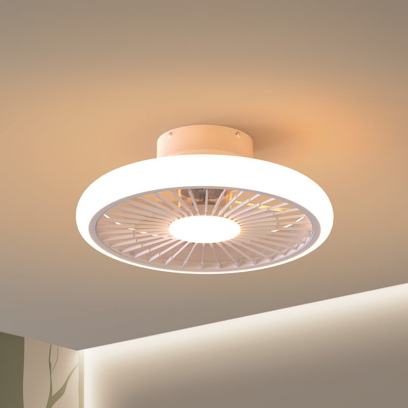lampenwelt LED-Deckenventilator Turbo weiß DC leise Ø 51 cm CCT Nur für heute