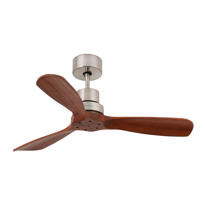 lampenwelt Deckenventilator Mini Lantau mit Walnußholz