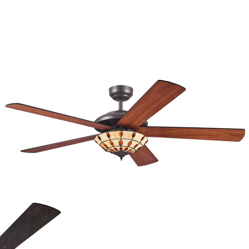 lampenwelt Westinghouse Comet T - Ventilator mit Tiffany Glas 50% Rabatt mit kostenlosem Versand