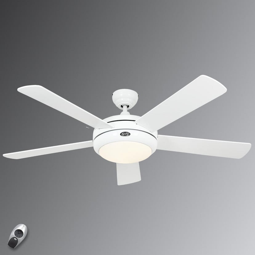 lampenwelt Beleuchteter Deckenventilator Titanium weiß Clearance-Verkauf