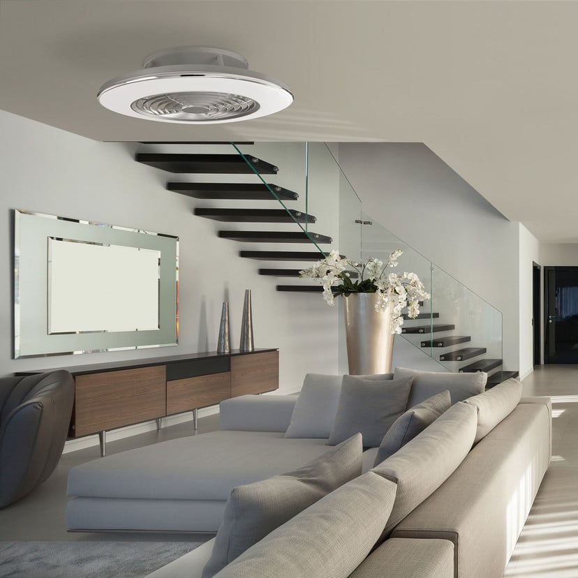 lampenwelt Deckenventilator Alisio LED App-steuerbar chrom Speichern exportieren