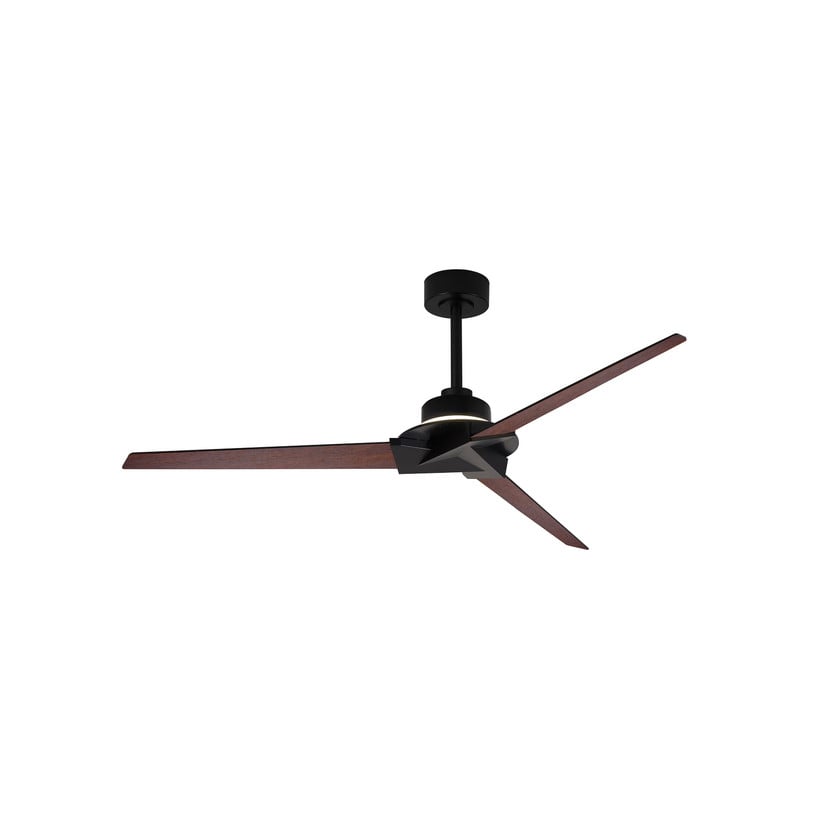 lampenwelt LED-Deckenventilator Brisa Mini schwarz/holz leise 150cm CCT 2025