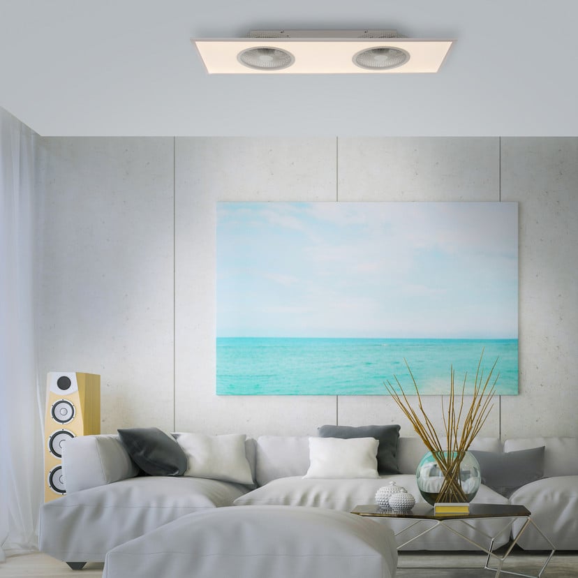 lampenwelt LED-Deckenventilator Flat-Air CCT weiß 120x40cm Hotsell