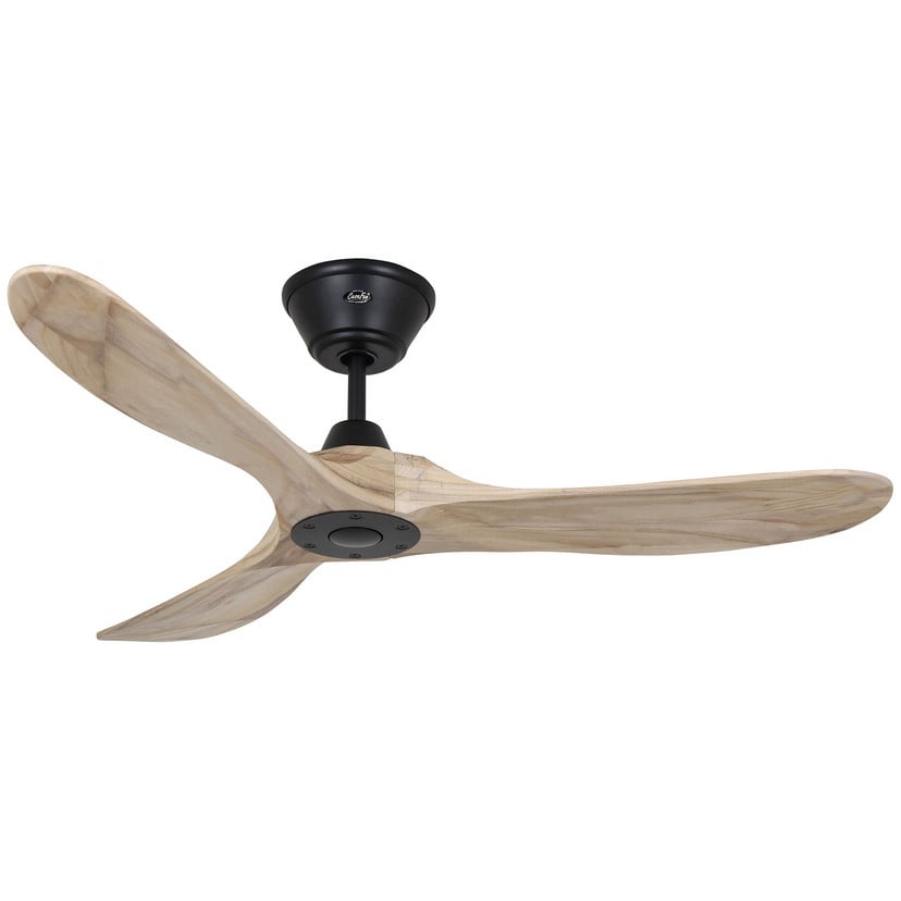 lampenwelt Deckenventilator Eco Genuino 122 schwarz/Holz hell Günstiger Verkauf