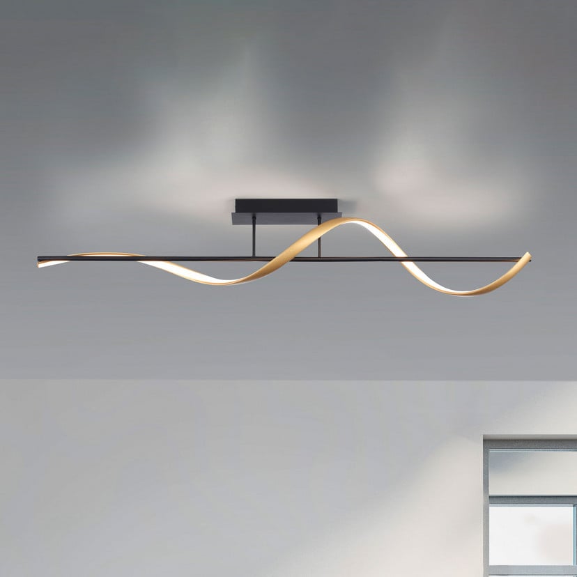lampenwelt Paul Neuhaus Q-Swing Deckenlampe anthrazit/messing Muttertagsangebot