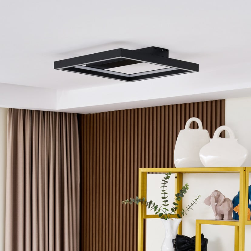 lampenwelt Lucande Smart LED-Deckenleuchte Tjado 50 cm schwarz RGBW Jubiläumsangebot