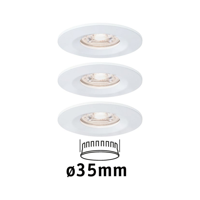 lampenwelt Paulmann Nova mini Einbauspot 3er-Set IP44 weiß