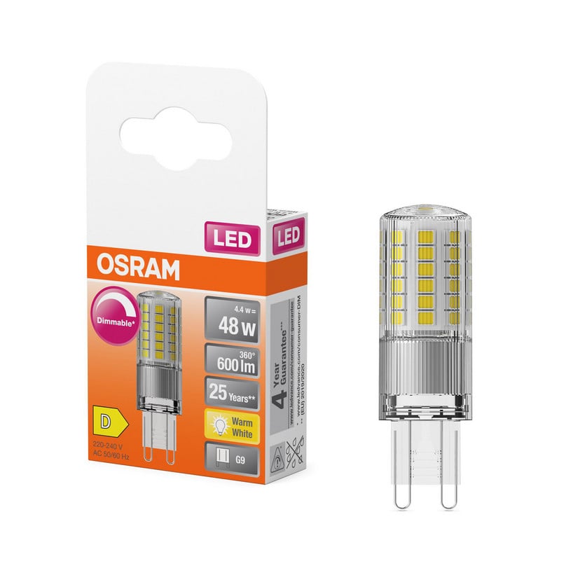 lampenwelt OSRAM LED-Leuchtmittel G9 4 4W Stiftsockel 2.700K 320° dim 50% Rabatt für begrenzte Zeit
