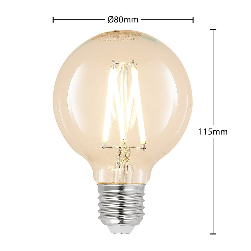 lampenwelt LED-Lampe E27 8W G80 2.700K Filament dimmbar klar Neueste Mode