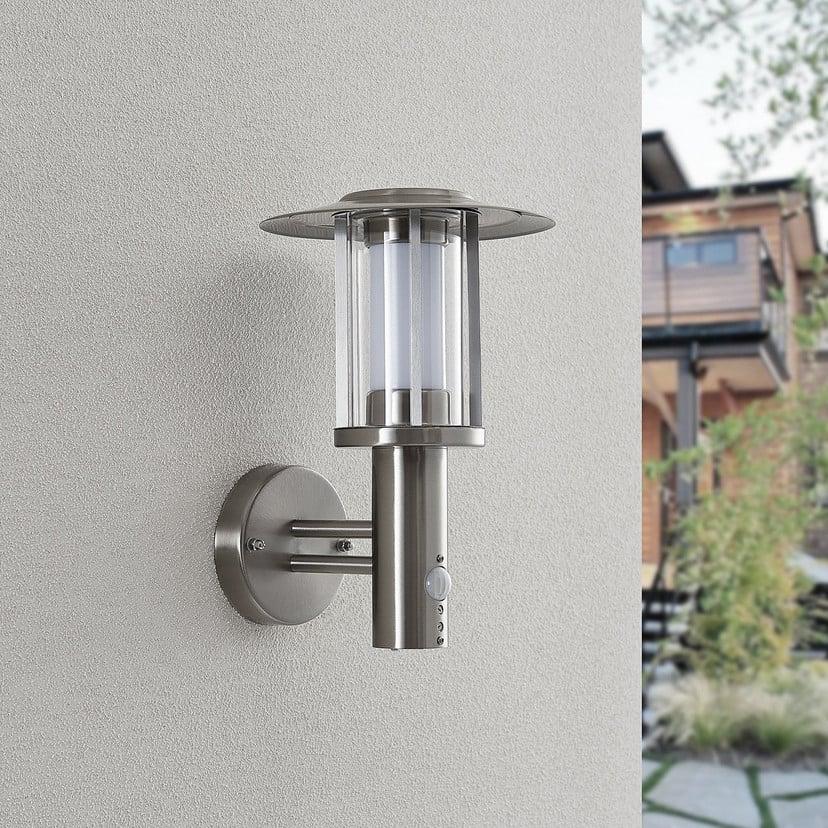 lampenwelt Lindby LED-Außenwandlampe Gregory Sensor edelstahl IP44 Saisonale Angebote