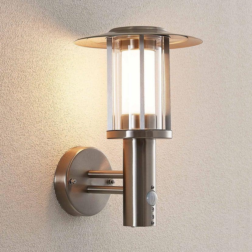 lampenwelt Lindby LED-Außenwandlampe Gregory Sensor edelstahl IP44 Saisonale Angebote