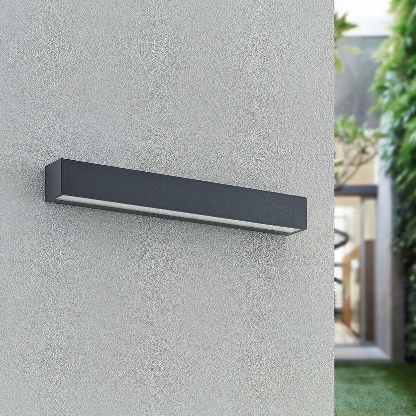 lampenwelt Lucande LED-Außenwandlampe Lengo 50 cm grafit down CCT Kauf eins, bekomm eins gratis