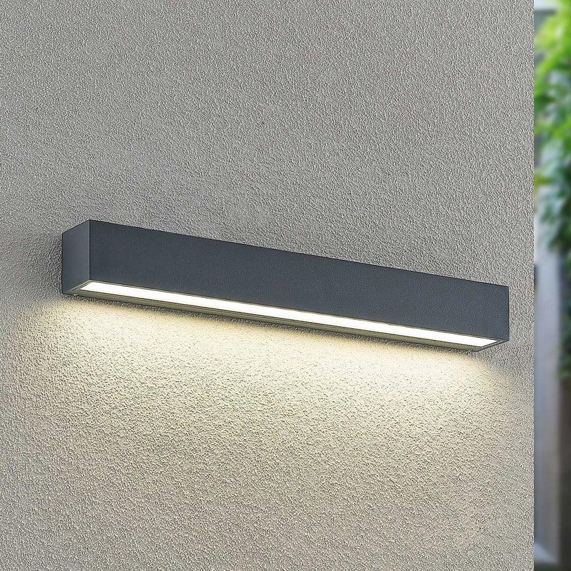 lampenwelt Lucande LED-Außenwandlampe Lengo 50 cm grafit down CCT Kauf eins, bekomm eins gratis