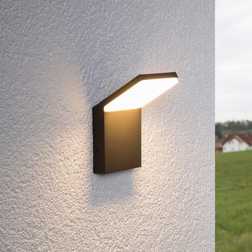 lampenwelt Lucande LED-Außenwandleuchte Nevio 17 cm anthrazit Alu Super Sparpreis