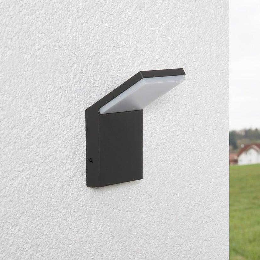 lampenwelt Lucande LED-Außenwandleuchte Nevio 17 cm anthrazit Alu Super Sparpreis