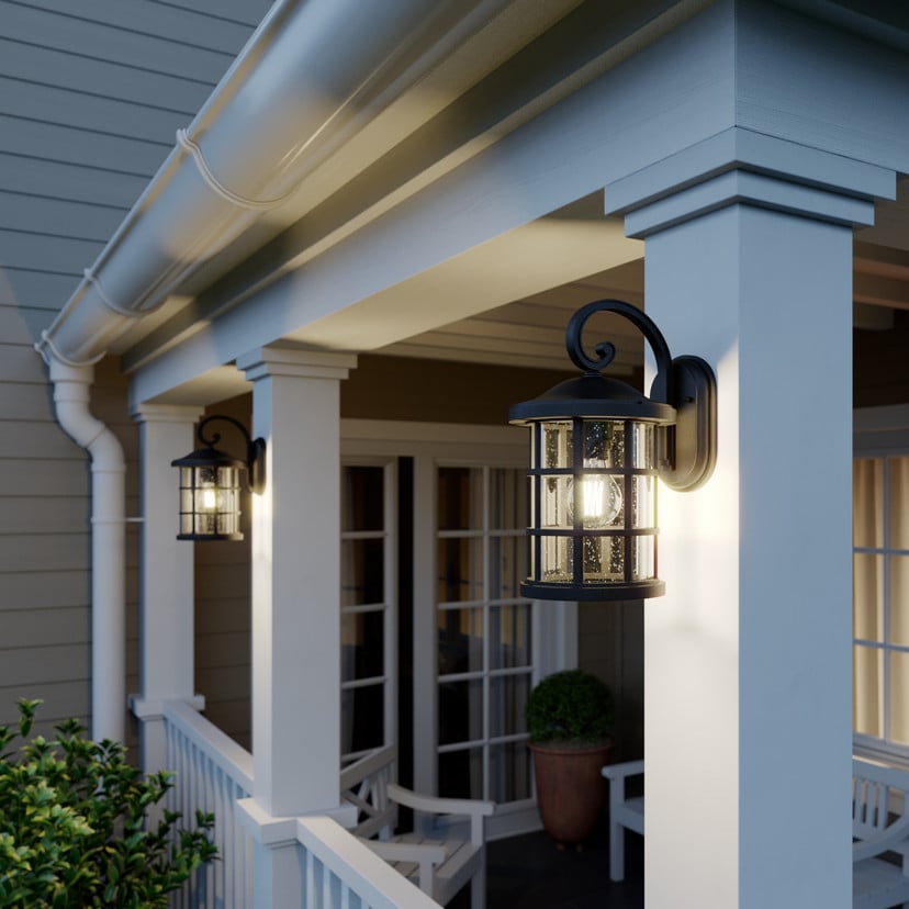 lampenwelt Lindby Außenwandlampe Ankea schwarz Höhe 37 cm IP23 E27 Kostenlose Rückgabe