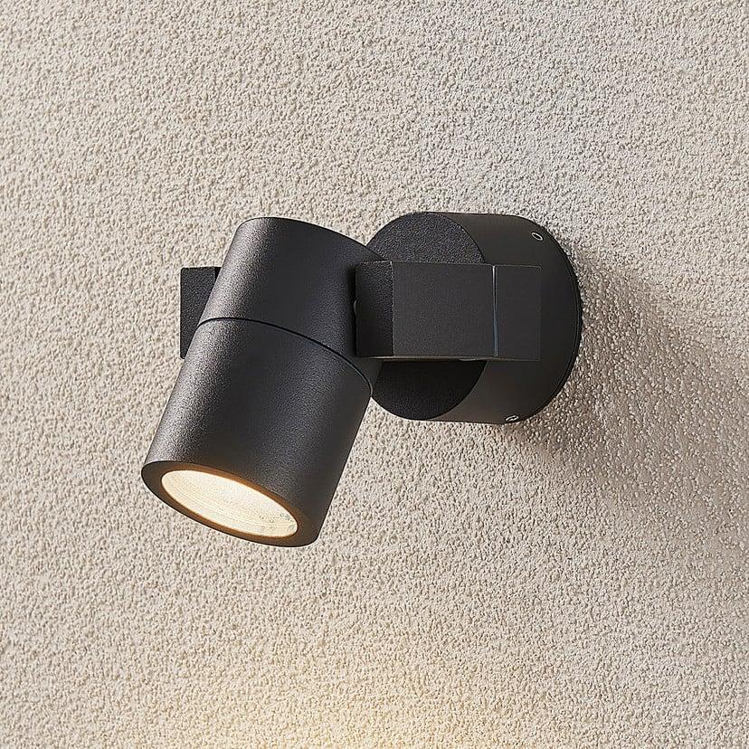 lampenwelt Lucande Außenwandstrahler Kavuna rund anthrazit IP54 Neueste Stile