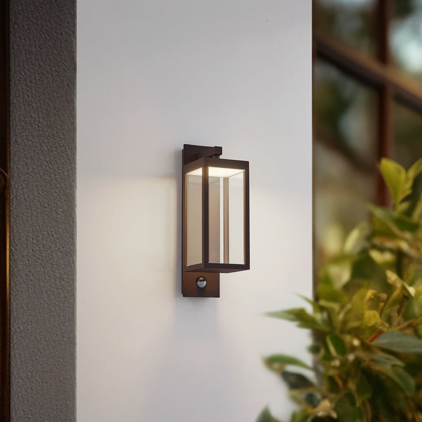 lampenwelt Lucande LED-Außenwandlampe Ferdinand rost Sensor IP54 Letzte 2 Tage