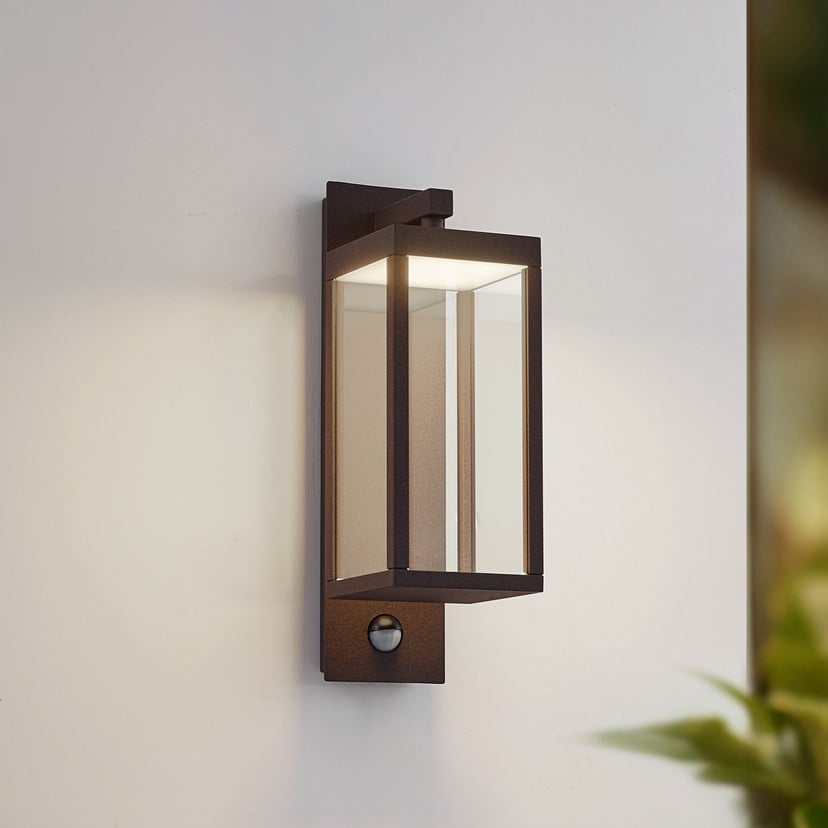 lampenwelt Lucande LED-Außenwandlampe Ferdinand rost Sensor IP54 Letzte 2 Tage