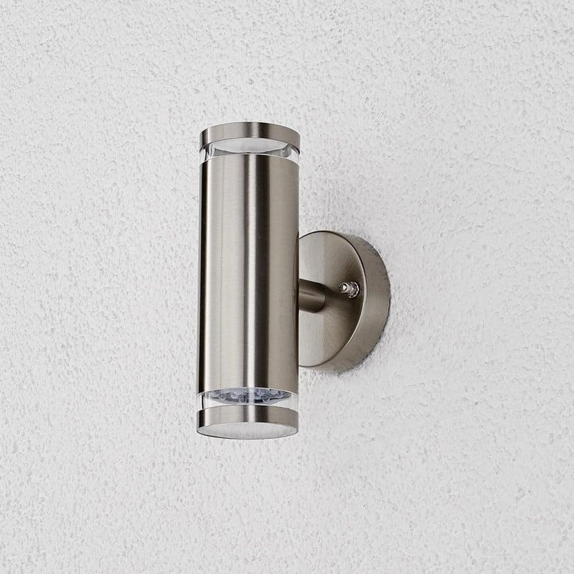 lampenwelt Lindby LED-Außenwandlampe Tiberius Edelstahl up/down IP44 50% Rabatt mit kostenlosem Versand