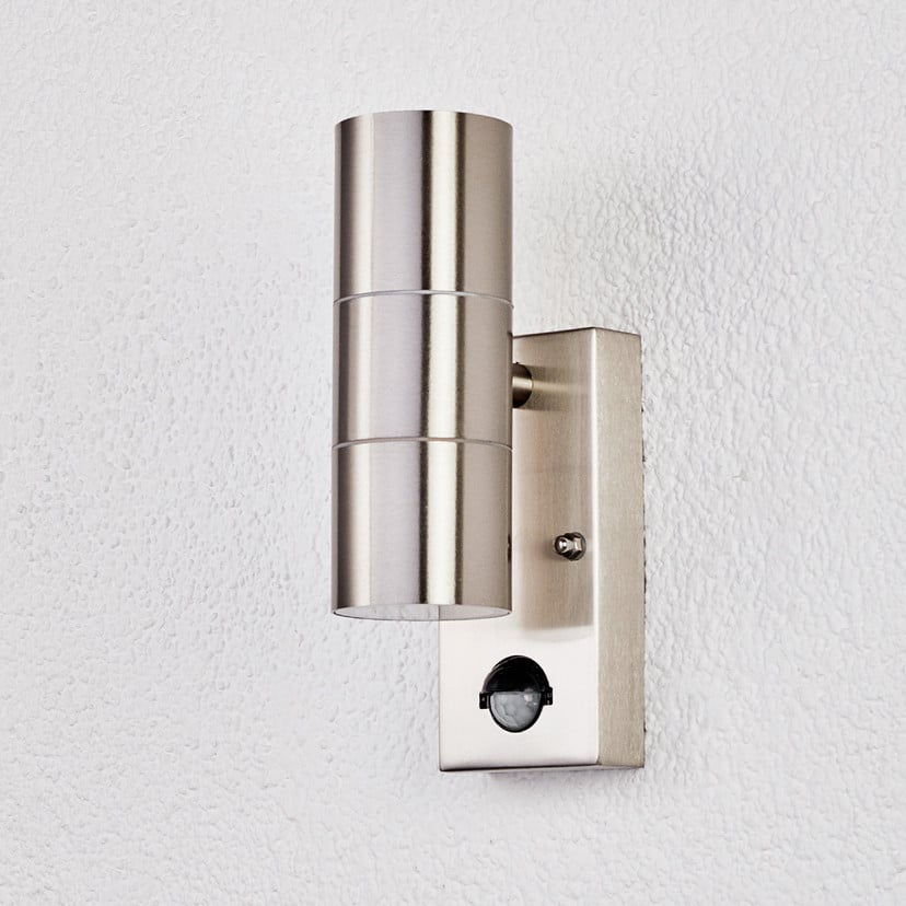 lampenwelt Lindby Außenwandleuchte Eyrin Höhe 22 cm Edelstahl Sensor Clearance-Verkauf