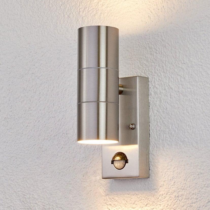 lampenwelt Lindby Außenwandleuchte Eyrin Höhe 22 cm Edelstahl Sensor Clearance-Verkauf
