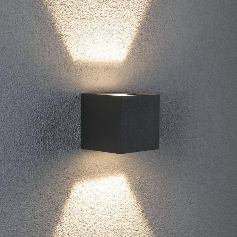 lampenwelt Paulmann Cybo LED-Außenwandleuchte 2.700 K 8 x 8 cm grau Fabrikladen