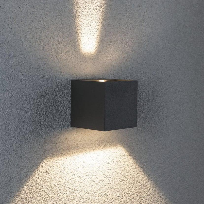 lampenwelt Paulmann Cybo LED-Außenwandleuchte 2.700 K 8 x 8 cm grau Fabrikladen