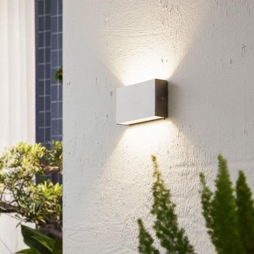 lampenwelt Arcchio LED-Außenwandlampe Karline 1060 lm Edelstahl IP65