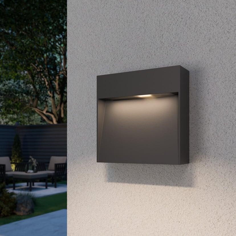 lampenwelt Lucande Außenwandlampe Noreia 13 cm anthrazit IP65 G9 zollfrei