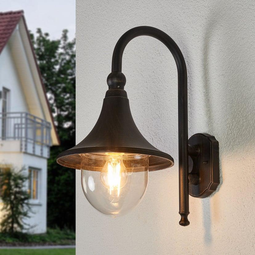 lampenwelt Lindby Außenwandleuchte Daphne antikschwarz Metall E27 50% Rabatt für begrenzte Zeit